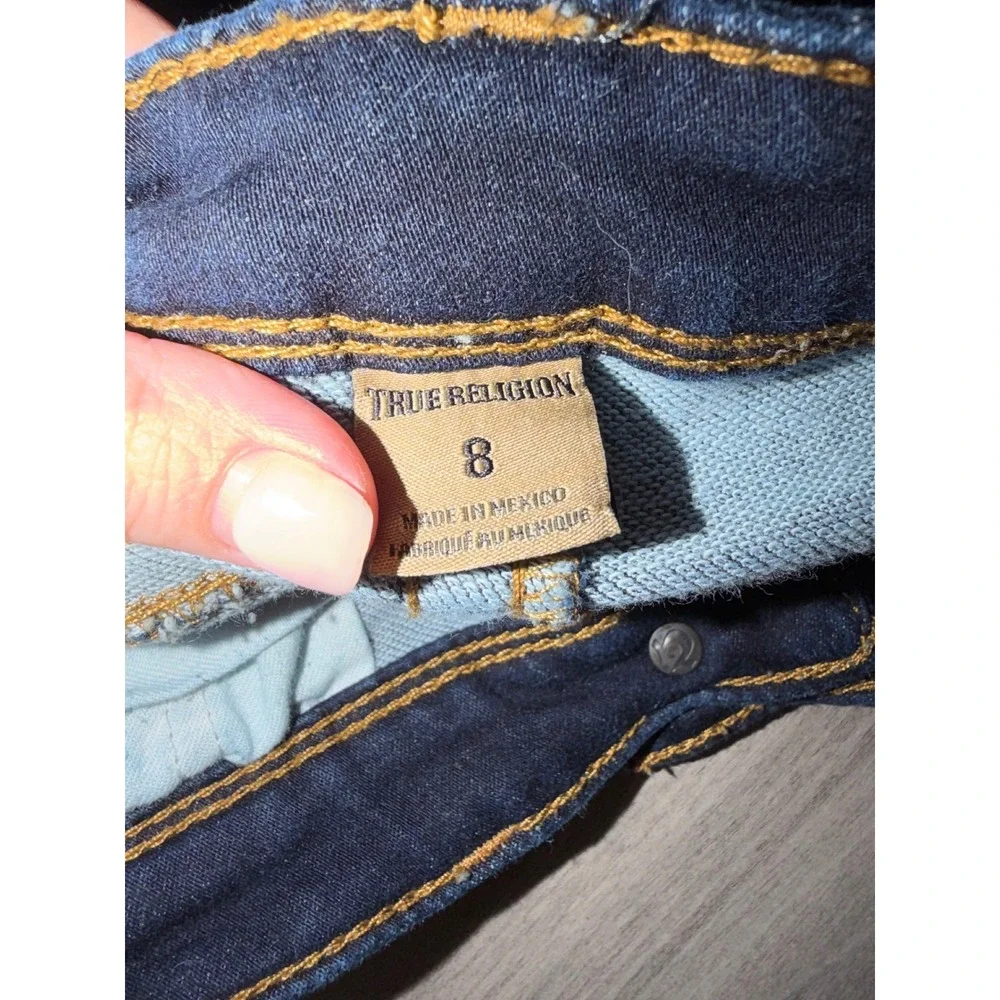 True Religion Kids Blue Denim Jogger Jeans Indigo Wash Horseshoe Pocket 8 A1